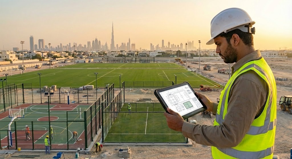 فرسان العمل السريع | الشركة الرائدة في إنشاء وتركيب جميع أنواع الملاعب الرياضية بجودة عالمية 1 من التخطيط إلى التنفيذ دقة متناهية في تركيب جميع أنواع الملاعب الرياضية