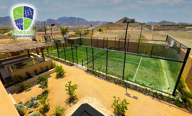 Installing padel courts inside homes and villas with Forsan Al Amal Al Sarea Company