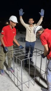 Mahmoud Mohamed Hamed Abouraia at a padel court project site in the UAE